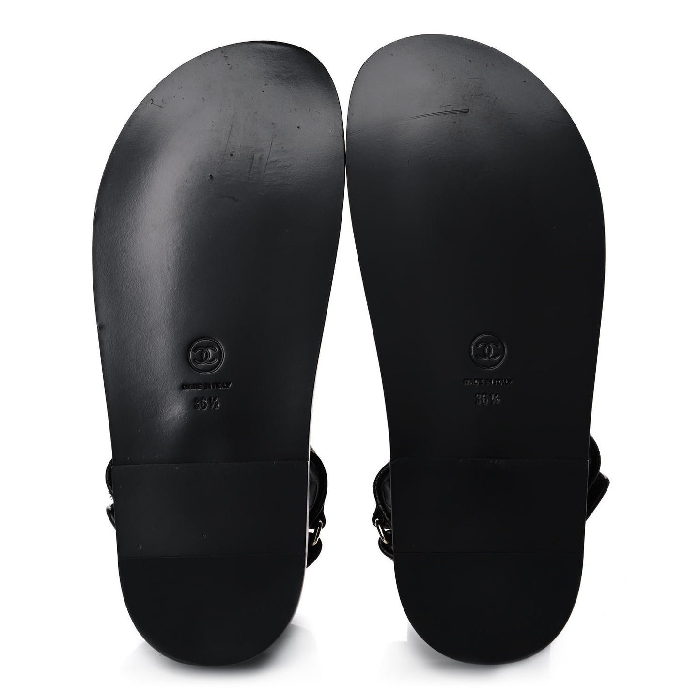 Grained Calfskin Velcro Dad Sandals 36.5 Black