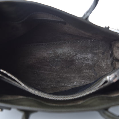 Saint Laurent Calfskin Crocodile Embossed Baby Supple Sac De Jour Dark Leaf 8 of 8
