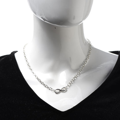 Tiffany Sterling Silver Narrow Infinity Link Necklace 2 of 5