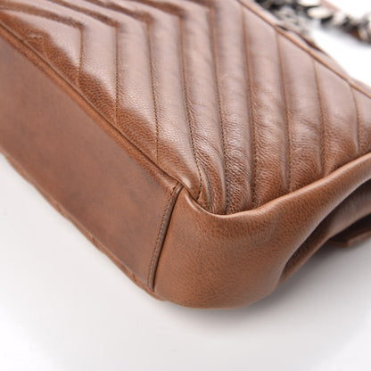 Saint Laurent Calfskin Matelasse Chevron Monogram Medium College Bag Cognac 15 of 20