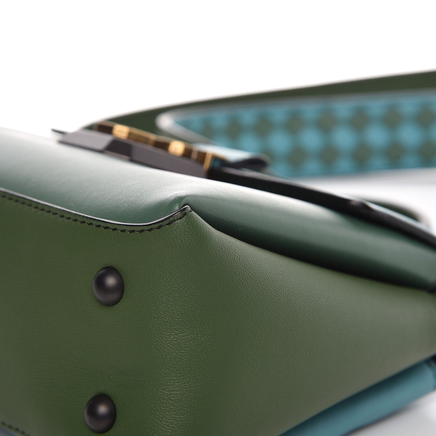 Bottega Veneta Nappa Multicolor Piazza Bag Thyme Aqua Ivy Black 8 of 13