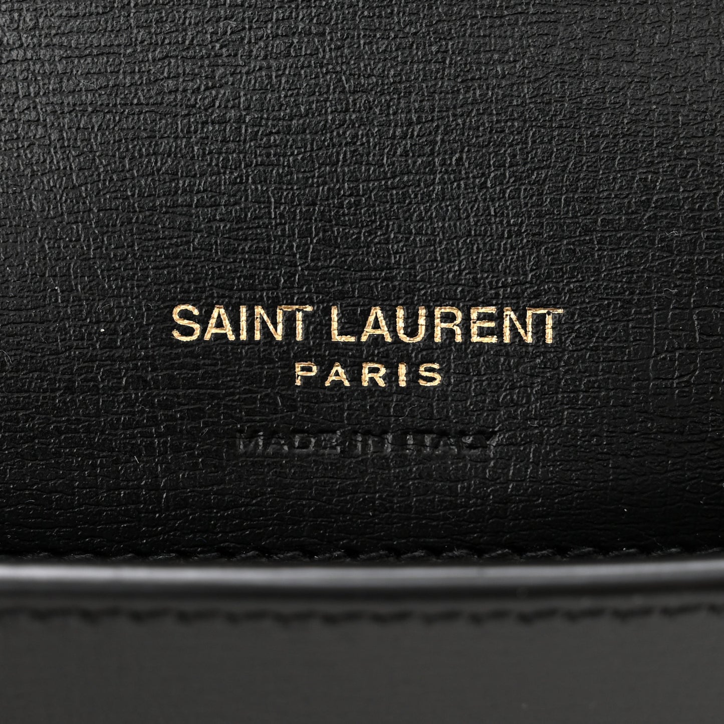 SAINT LAURENT Smooth Calfskin Monogram Phone Holder Crossbody Black