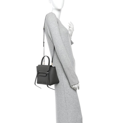 Celine Grained Calfskin Nano Belt Bag Grey 2 of 10