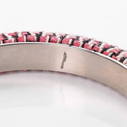 Chanel Tweed CC Narrow Bangle M Pink Black White 4 of 5
