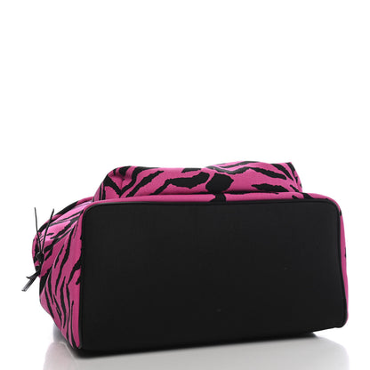 Saint Laurent Canvas Zebra Print City Backpack Pink Black 4 of 9