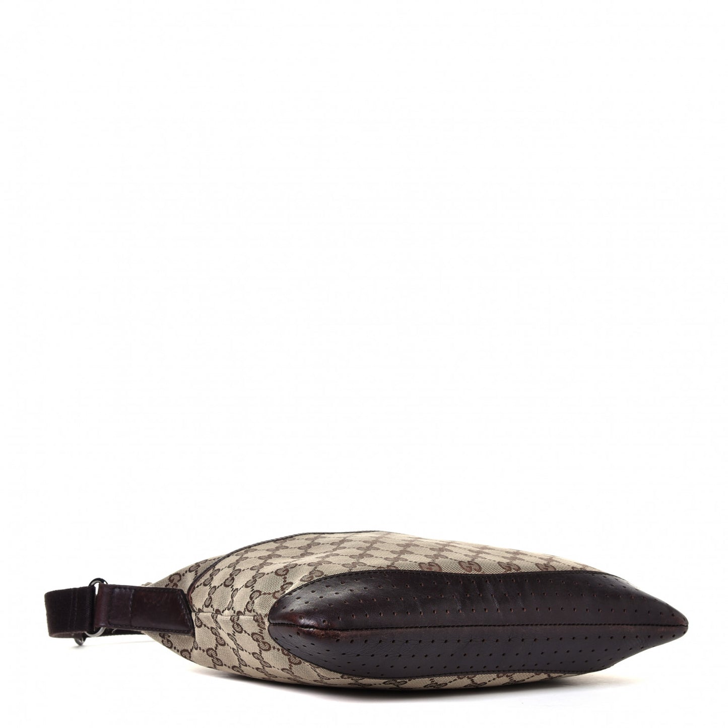 Monogram Calfskin Perforated Medium Flat Messenger Bag Dark Brown