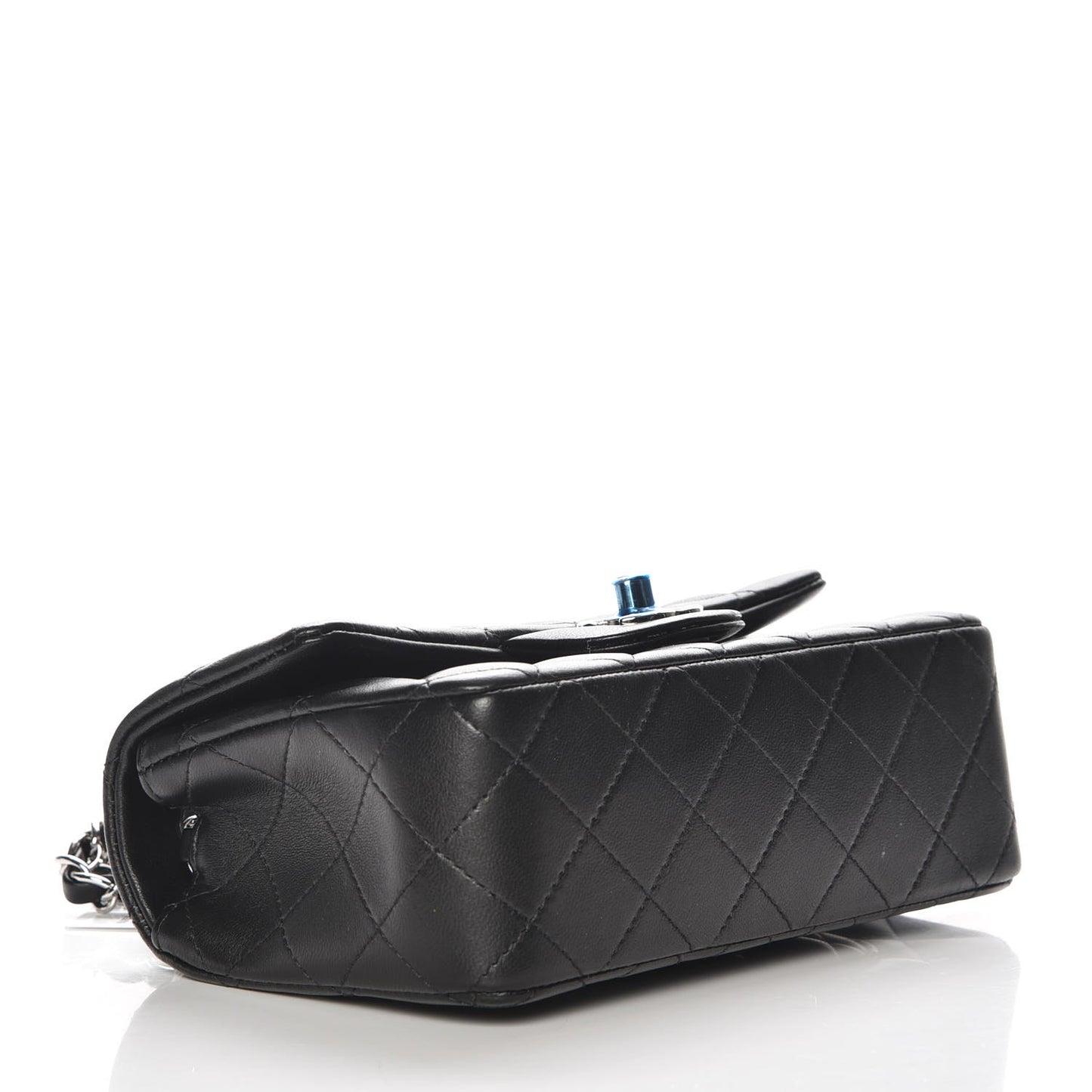 Lambskin Quilted Mini Rectangular Flap Black