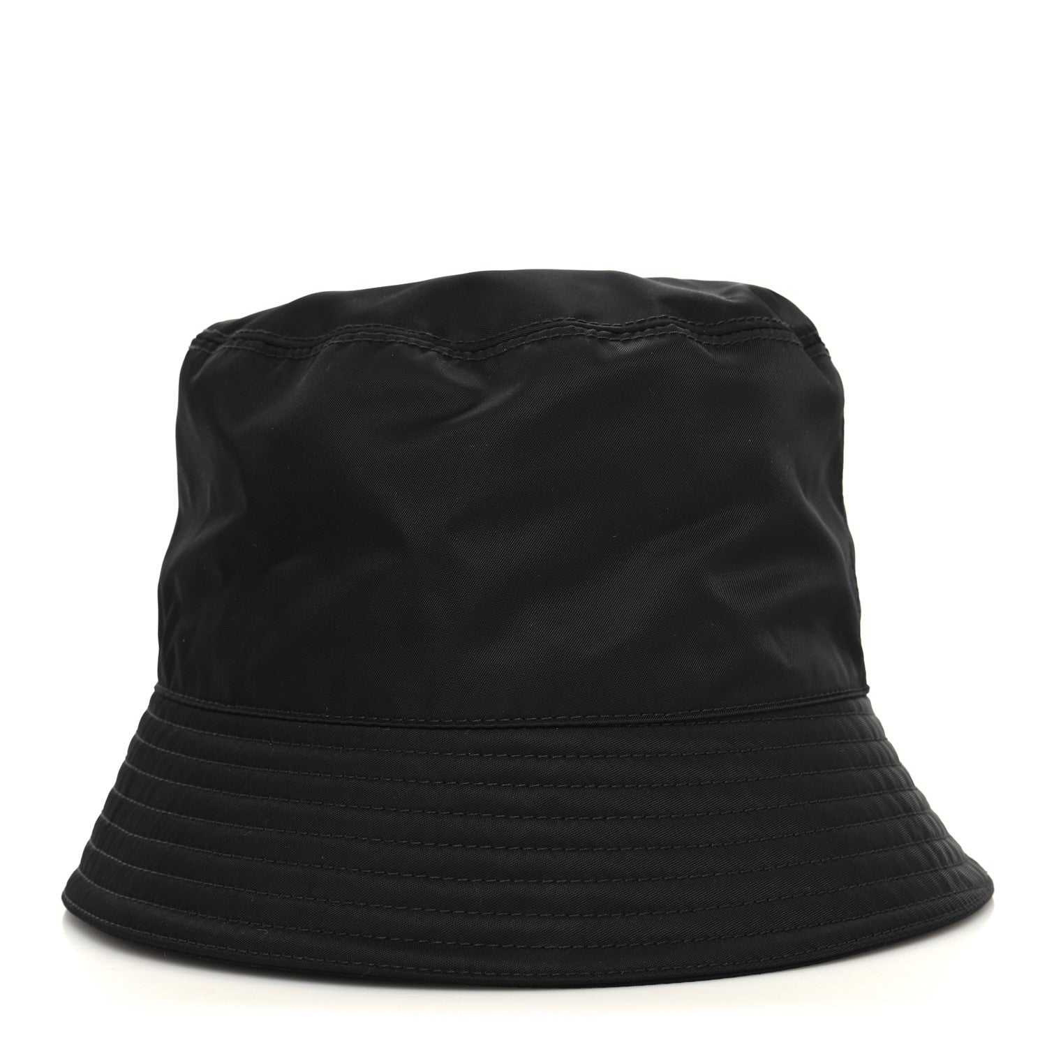 Prada Re-Nylon Metal Triangle Logo Mens Bucket Hat M Black 5 of 8