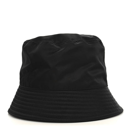 Prada Re-Nylon Metal Triangle Logo Mens Bucket Hat M Black 5 of 8