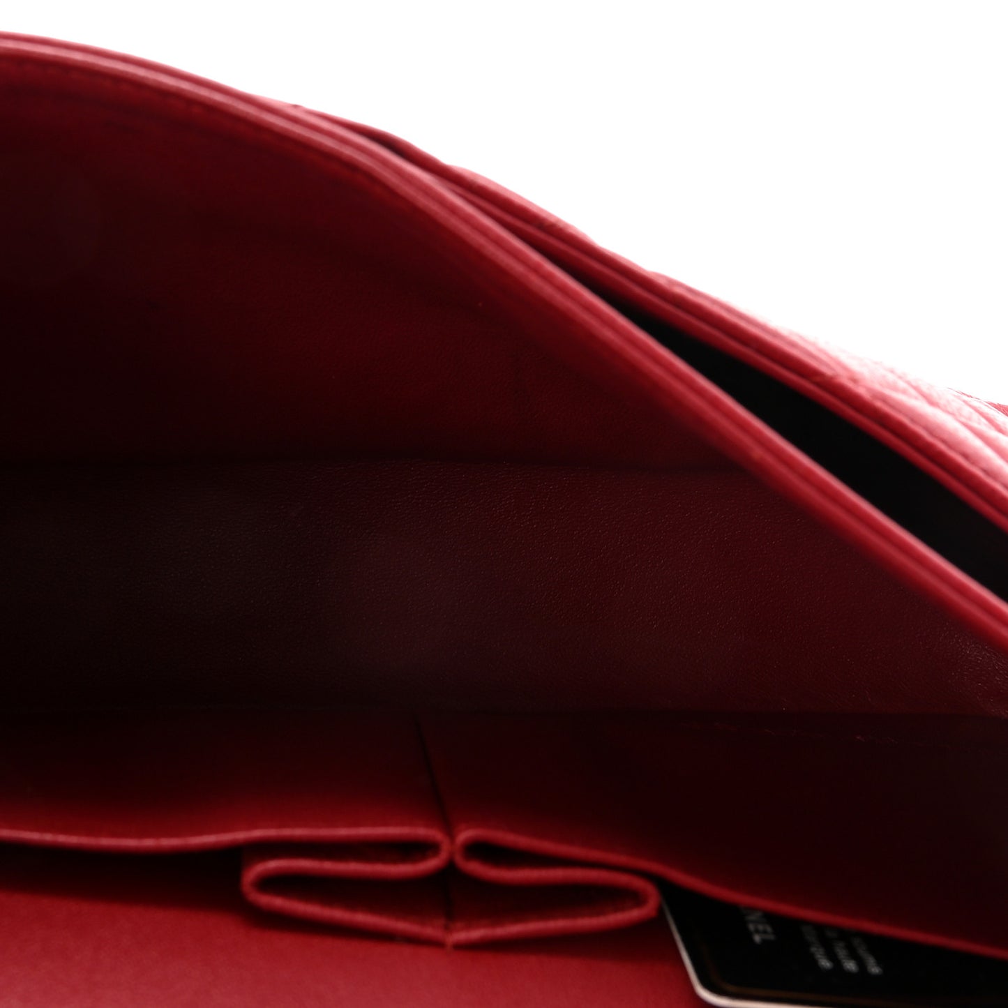 Caviar Quilted Medium Double Flap Red