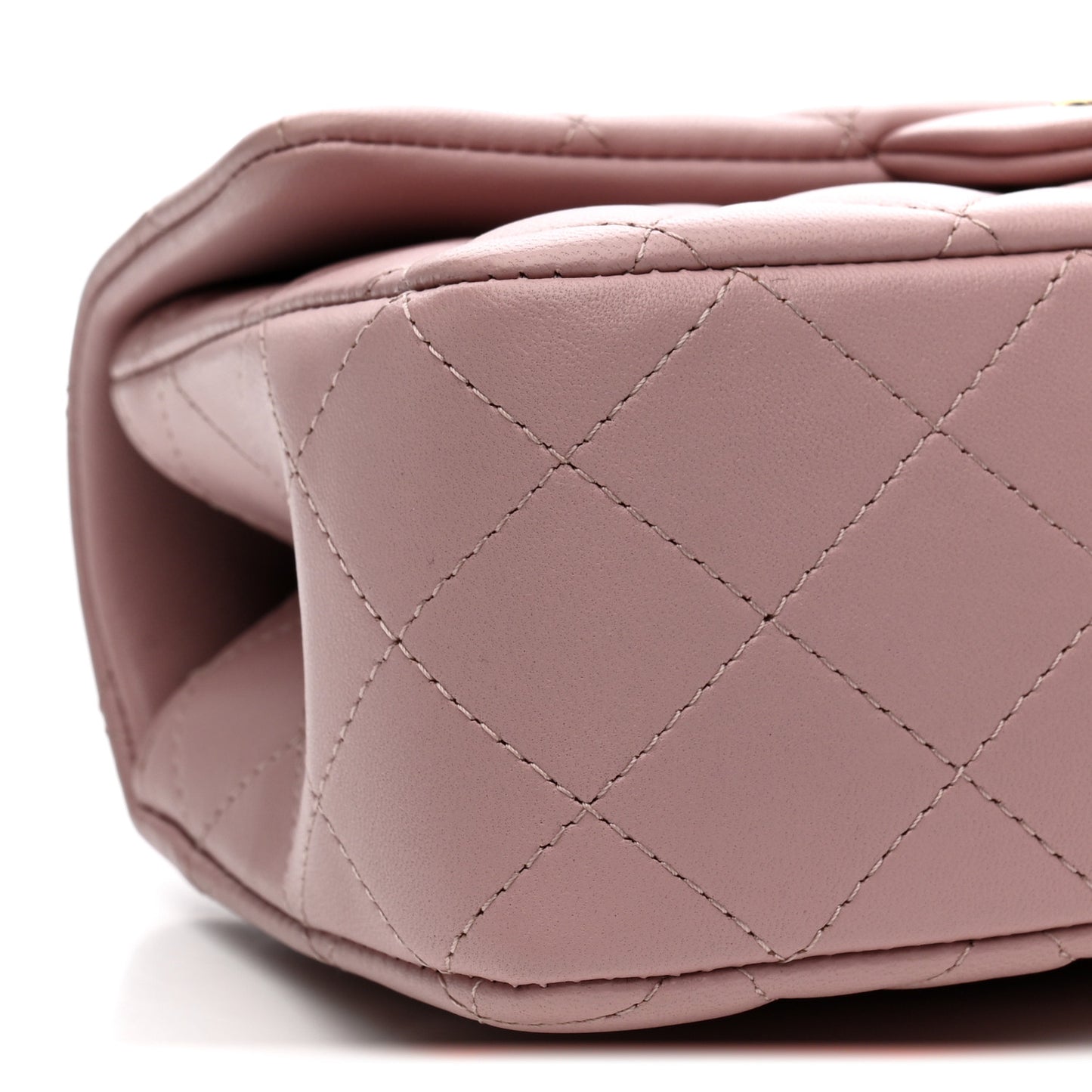 Lambskin Quilted Mini Top Handle Rectangular Flap Light Pink