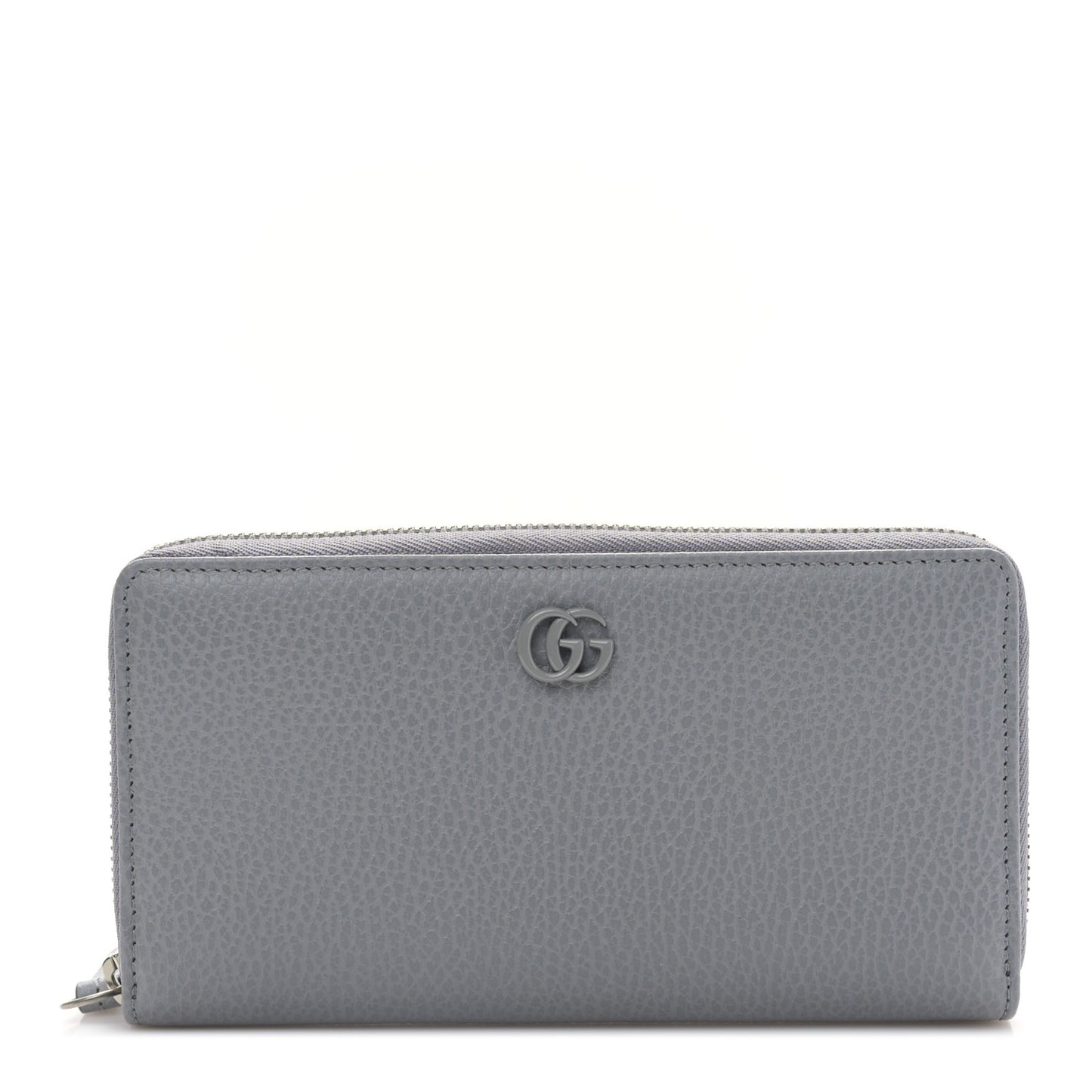 Dollar Calfskin Monochrome GG Marmont Zip Around Wallet Deep Grey