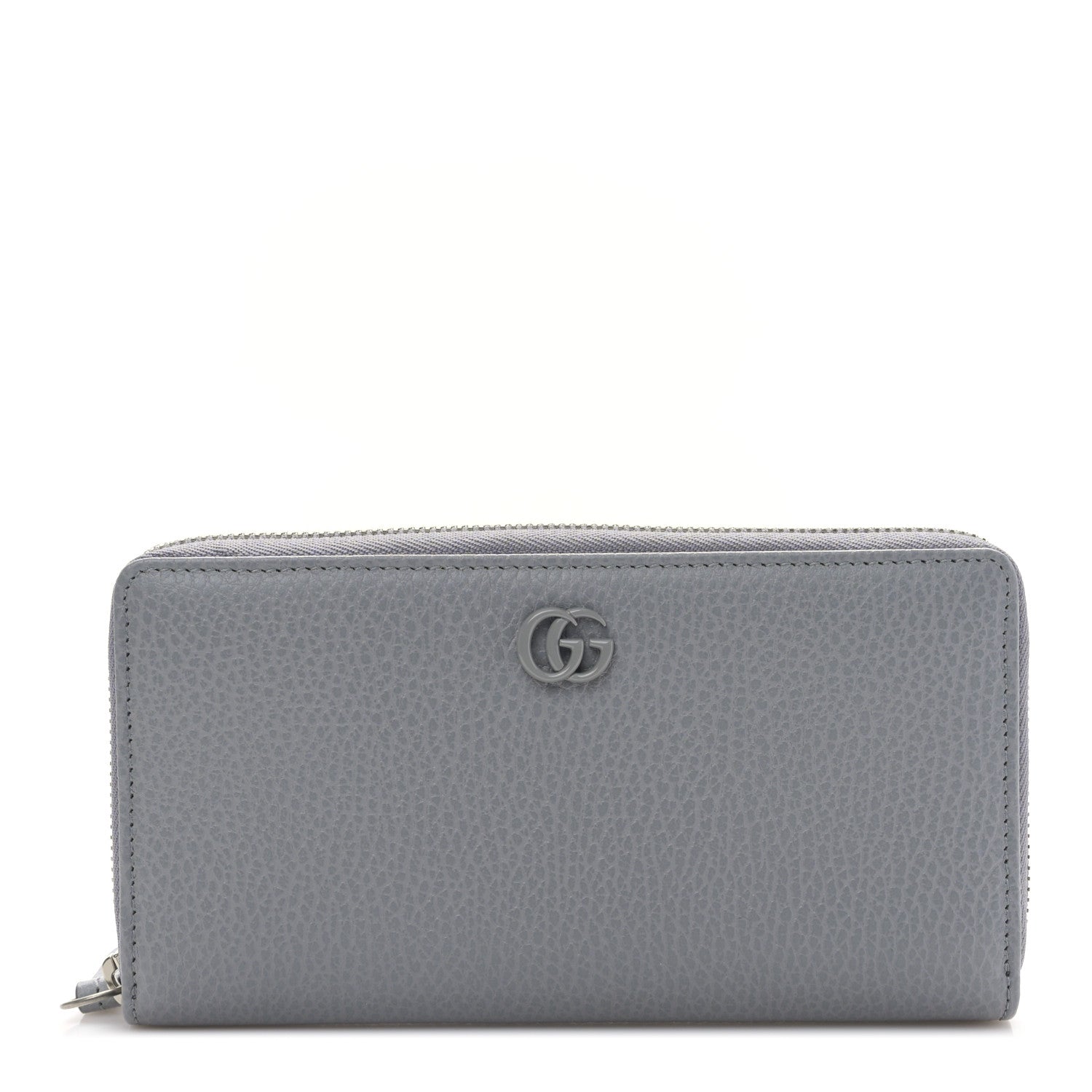 Gucci Dollar Calfskin Monochrome GG Marmont Zip Around Wallet Deep Grey 1 of 9