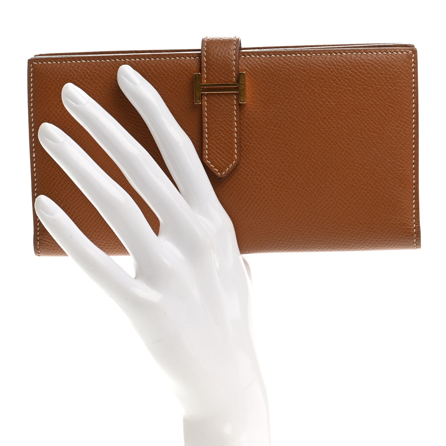 Hermes Epsom Bearn Gusset Wallet Gold 2 of 9