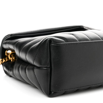 Saint Laurent Calfskin Y Quilted Monogram Small Loulou Chain Satchel Black 9 of 11