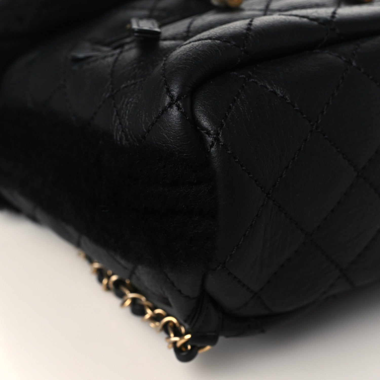 Chanel Lambskin Shearling Quilted CC Backpack Black 7 of 8