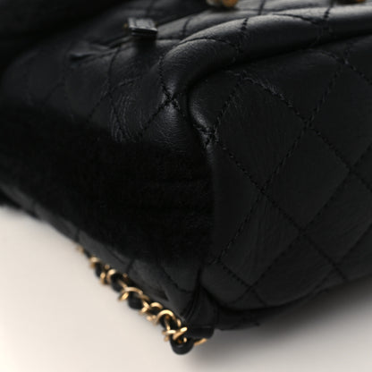 Chanel Lambskin Shearling Quilted CC Backpack Black 7 of 8