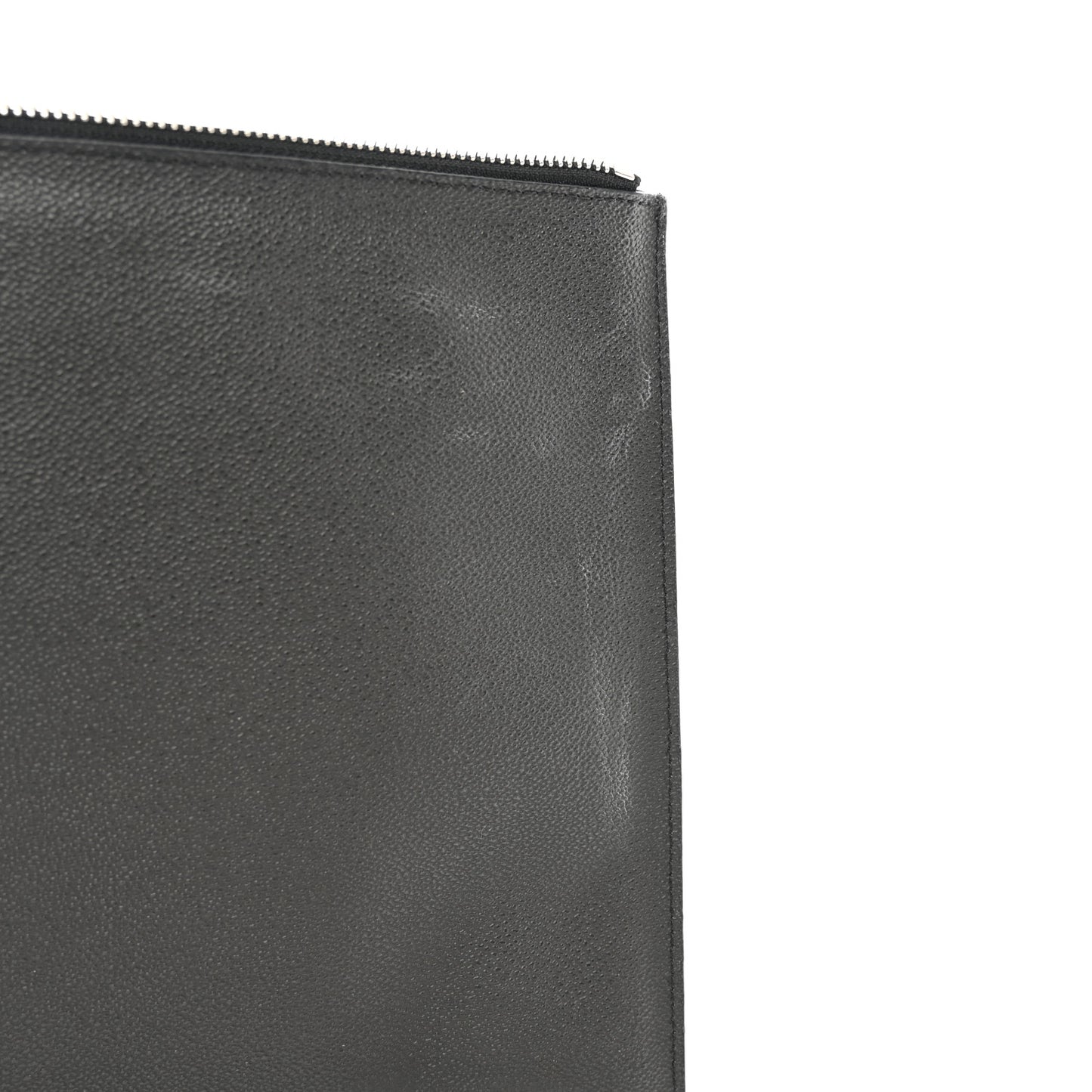 Textured Coated Canvas Bambi Print Cosmetic Pouch Black