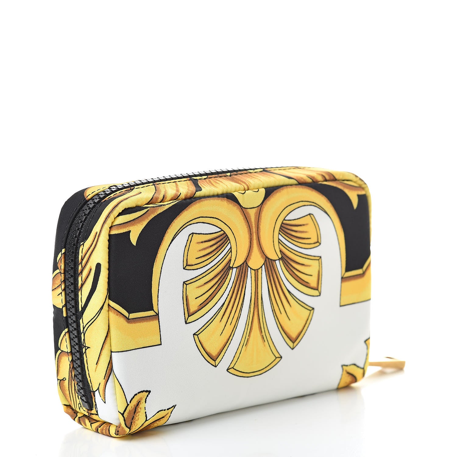 Versace Nylon Baroque Print Cosmetic Case Black Gold White 3 of 6