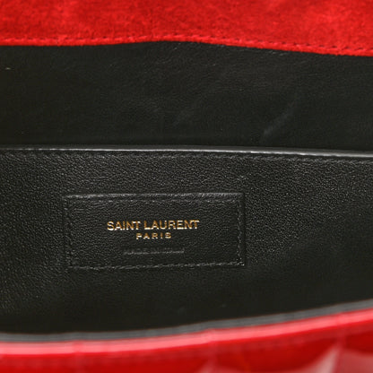 Saint Laurent Patent Matelasse Monogram Large Vicky Chain Bag Rouge Eros 6 of 12