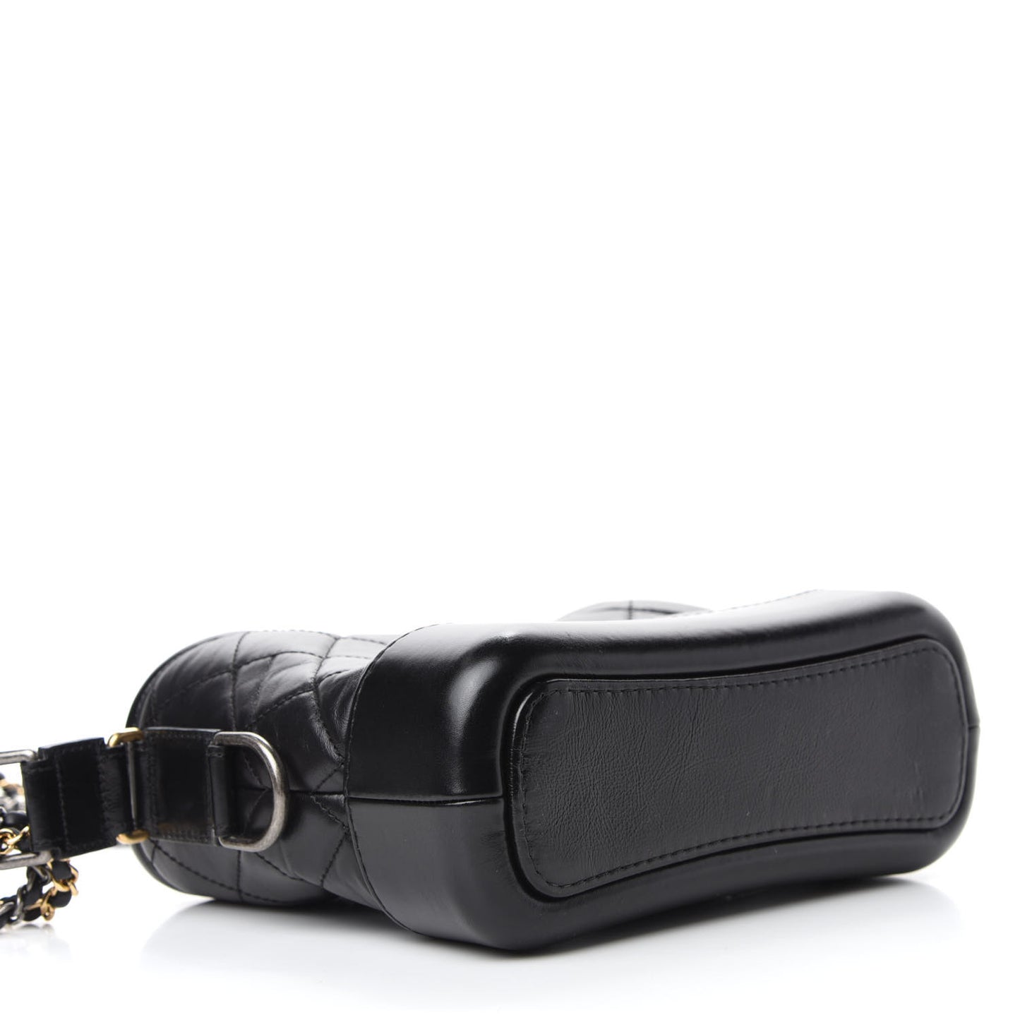 Aged Calfskin Quilted Small Gabrielle Hobo Black