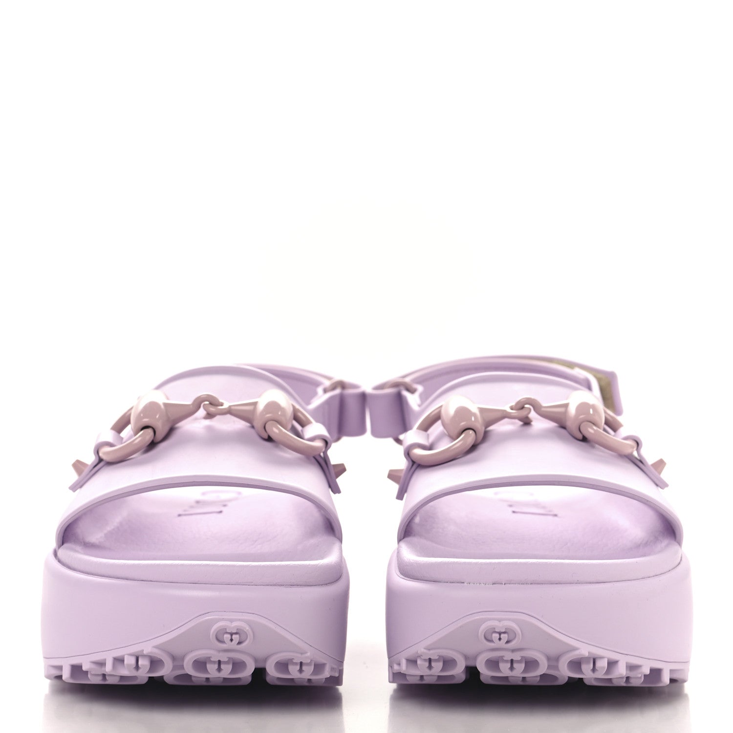 Gucci Soft Rubber Horsebit Touch Womens Strapped Sandals 36 Talc Pink 3 of 10