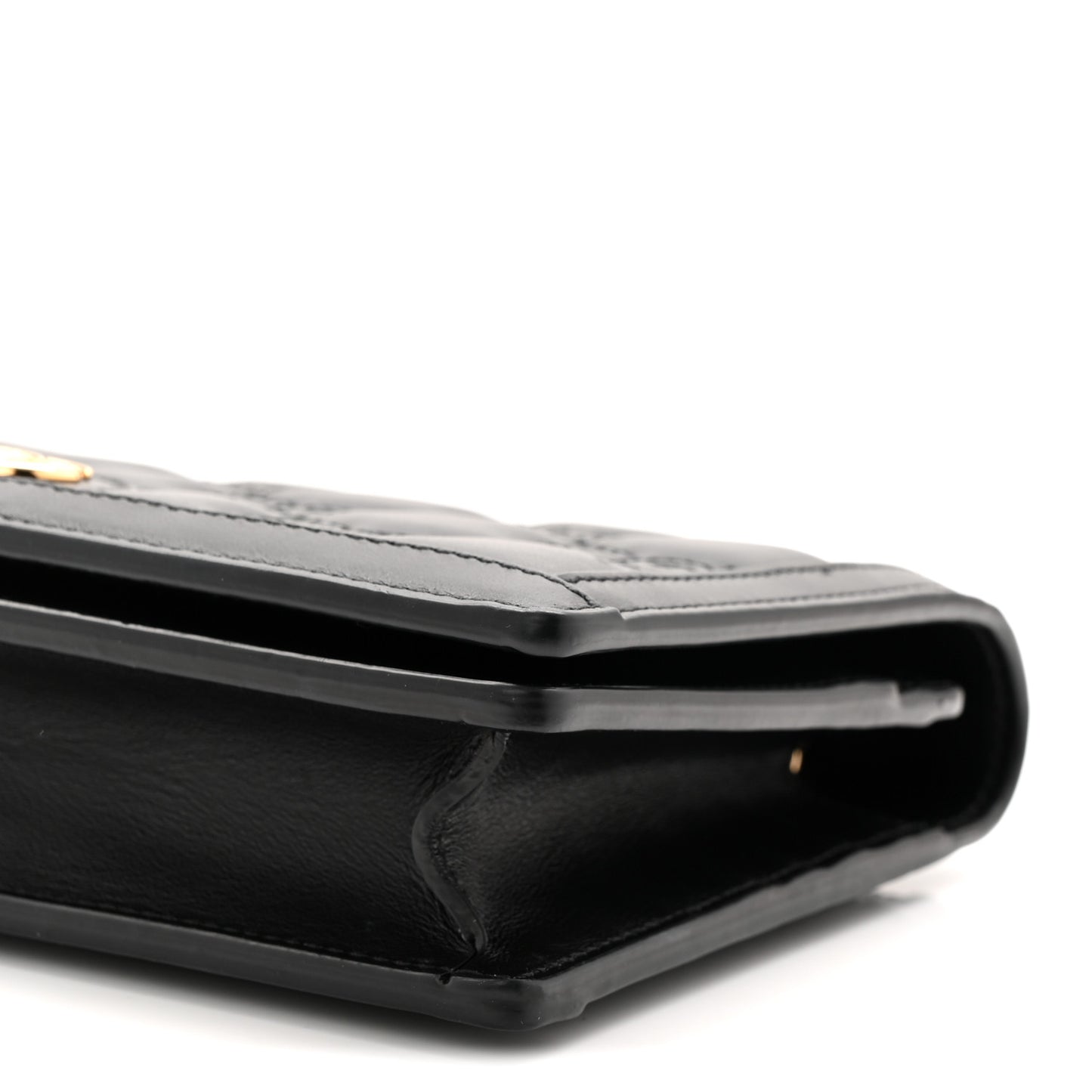 Calfskin GG Matelasse Chain Wallet Black