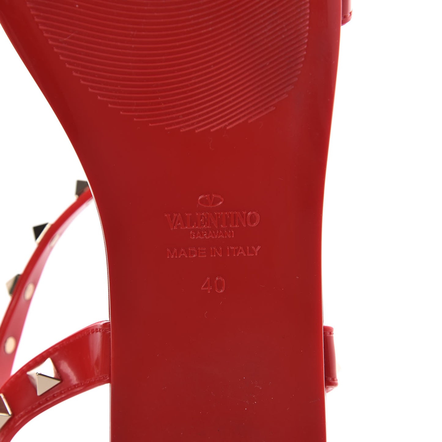 PVC Jelly Rockstud Caged Sandals 40 Rouge Pur