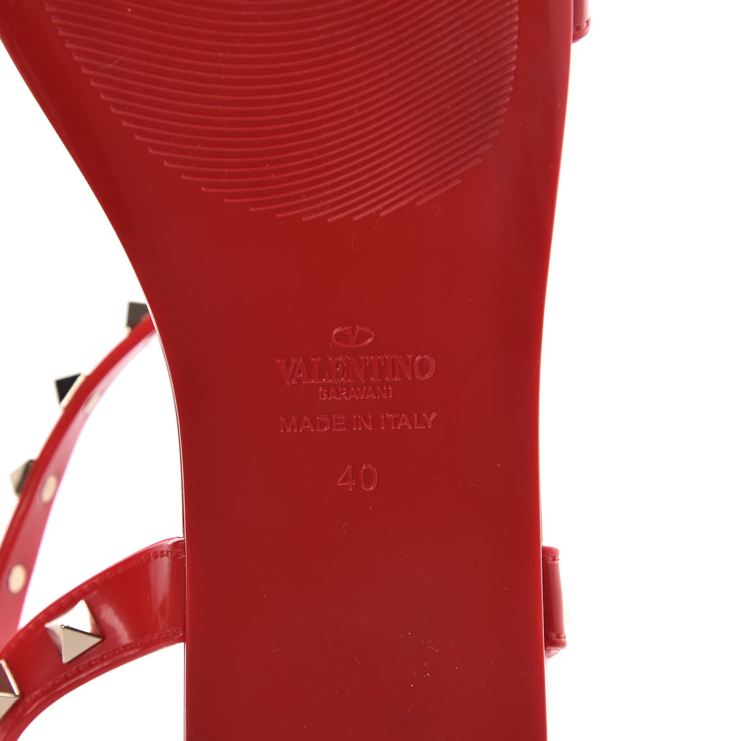 Valentino Garavani PVC Jelly Rockstud Caged Sandals 40 Rouge Pur 6 of 8