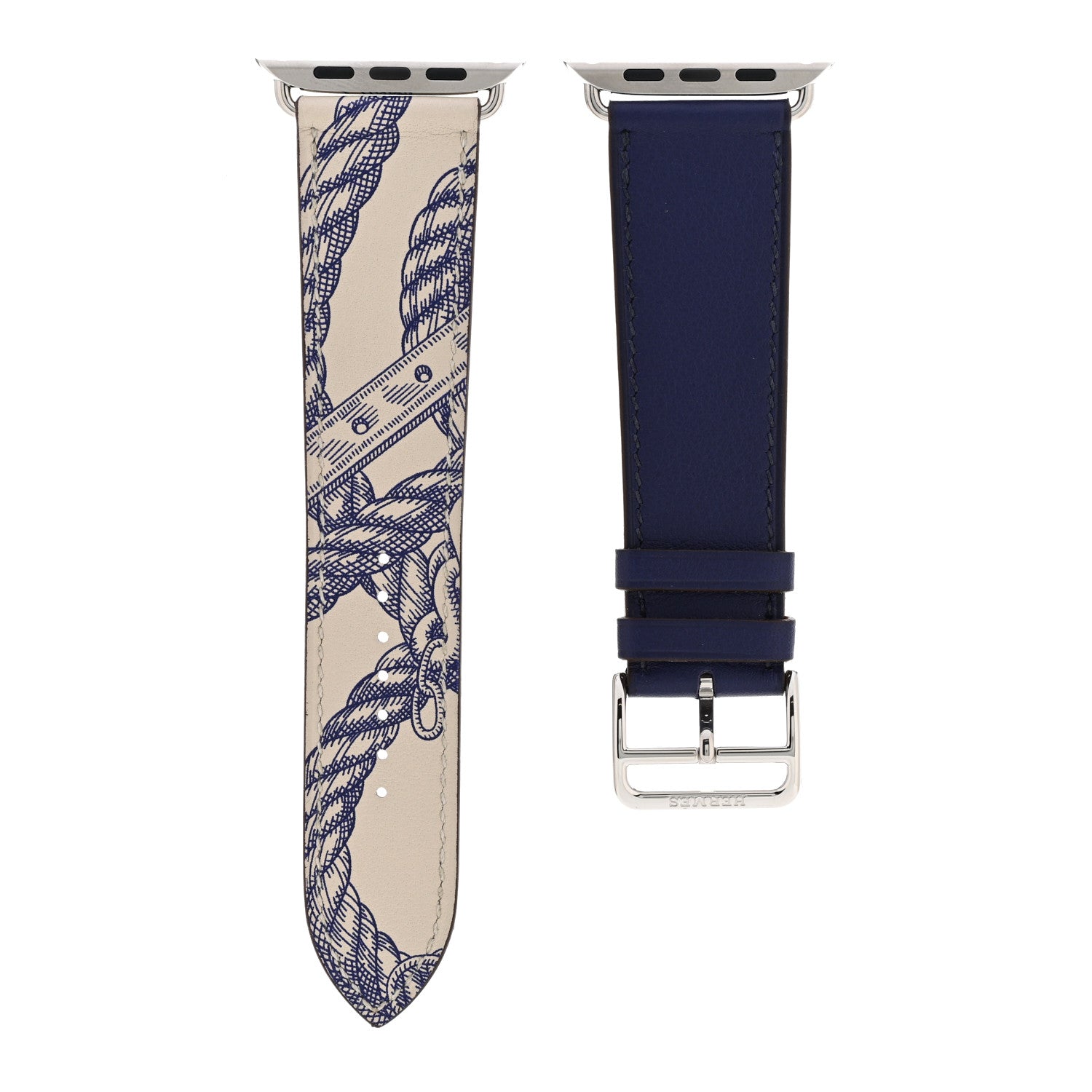 Hermes Swift Circuit 24 45mm Apple Watch Single Tour Band Encre Beton 1 of 7