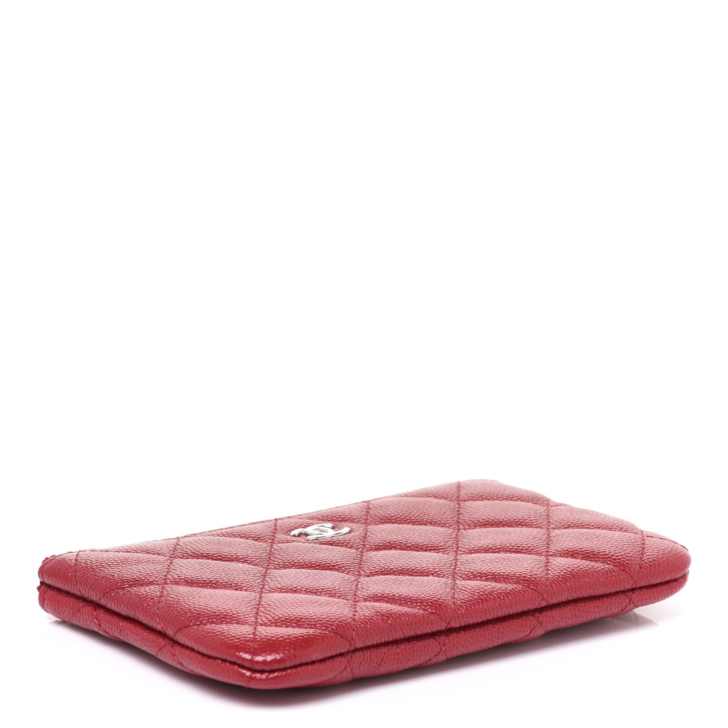 Caviar Quilted Small Cosmetic Case Red