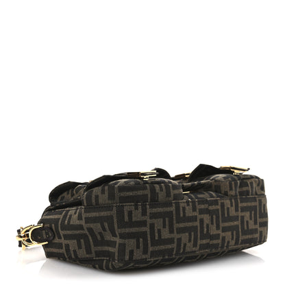 Fendi Fabric Jacquard FF 1974 Multipocket Baguette Tobacco Moro 4 of 14
