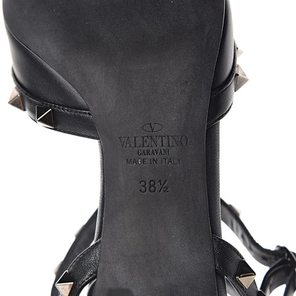 Valentino Garavani Nappa Rockstud Ankle Strap Low Heel Pumps 38.5 Black 7 of 8