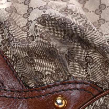 Gucci Monogram Medium Jockey Tote Dark Brown 10 of 14