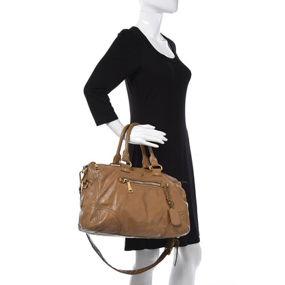 Prada Vitello Shine Shopping Satchel Giunco 2 of 13