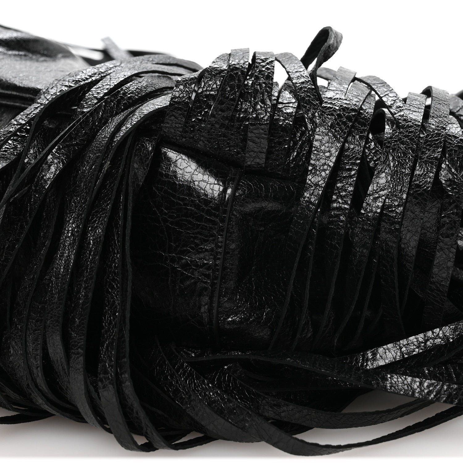 Balenciaga Agneau Arena Le Cagole Fringe Shoulder Bag XS Black 11 of 11