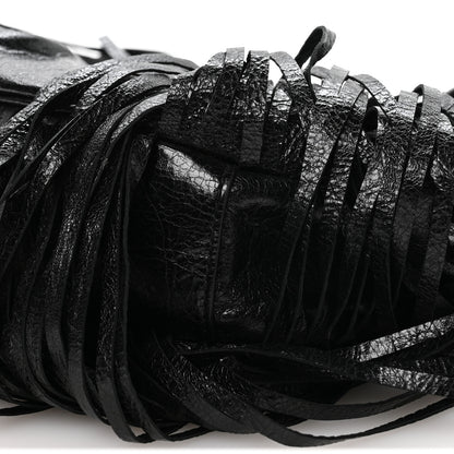 Balenciaga Agneau Arena Le Cagole Fringe Shoulder Bag XS Black 11 of 11