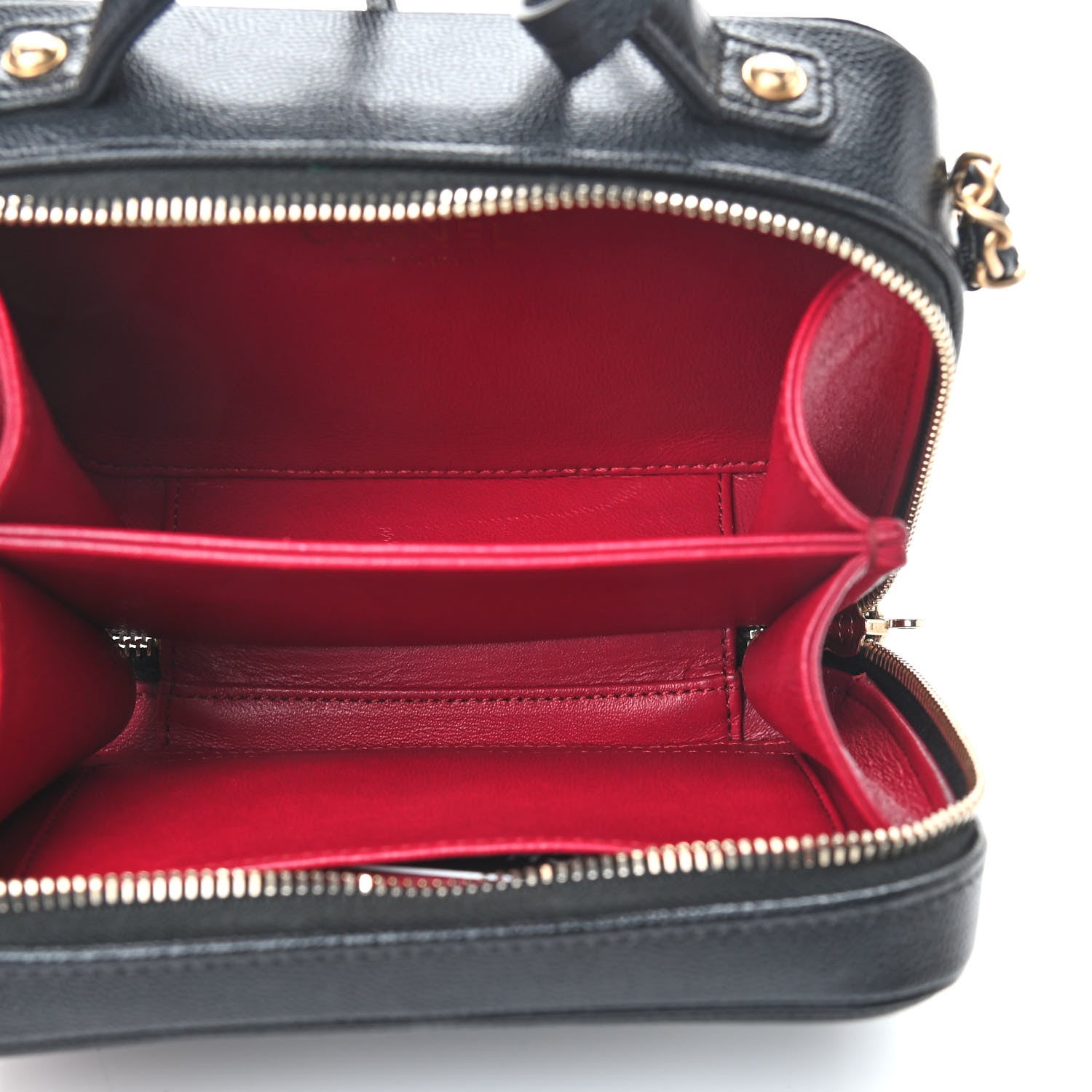 Chanel Caviar Quilted Small CC Filigree Vanity Case Black 5 of 9