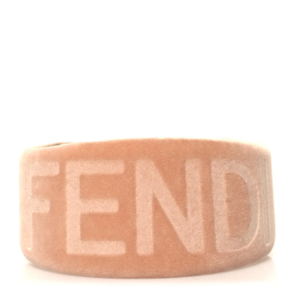 Fendi Velvet Logo Debossed Headband Blush 3 of 5