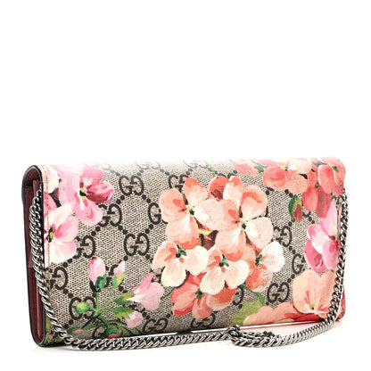 Gucci GG Supreme Monogram Blooms Dionysus Chain Clutch Wallet Beige Multicolor Dry Rose 3 of 9