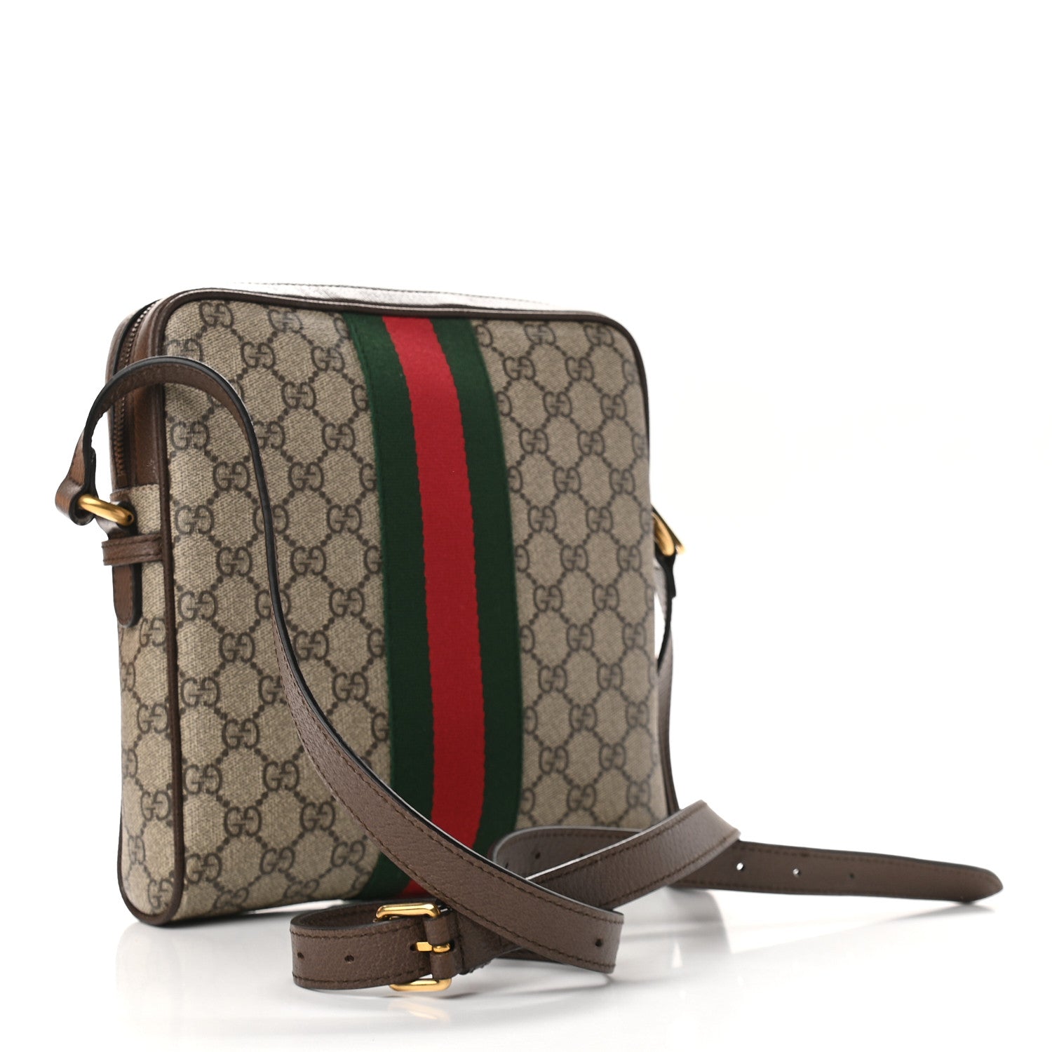 Gucci GG Supreme Monogram Web Small Ophidia Messenger Bag Brown 3 of 9