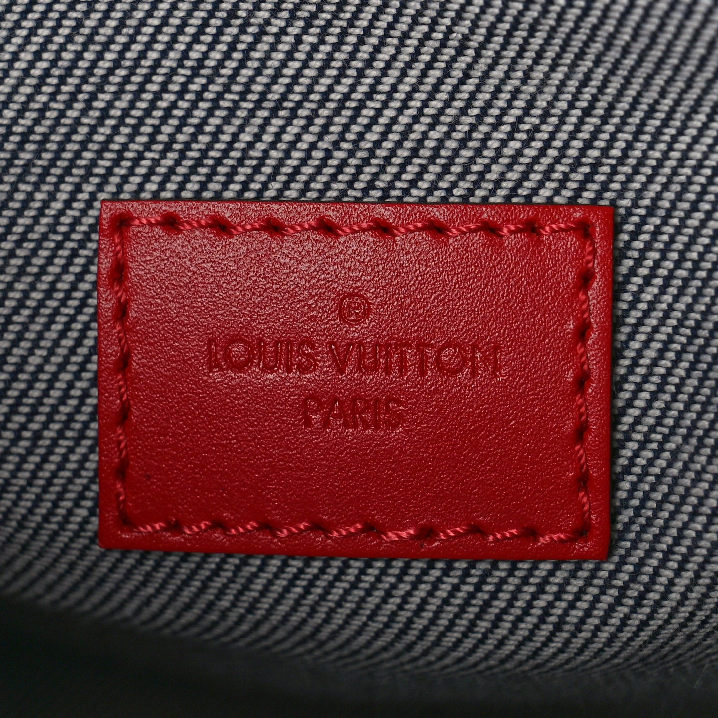 Denim Damier Monogram Patchwork Speedy Bandouliere 30 Blue Rouge