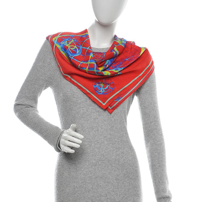 Chanel Silk X Ray Scarf Red 2 of 5