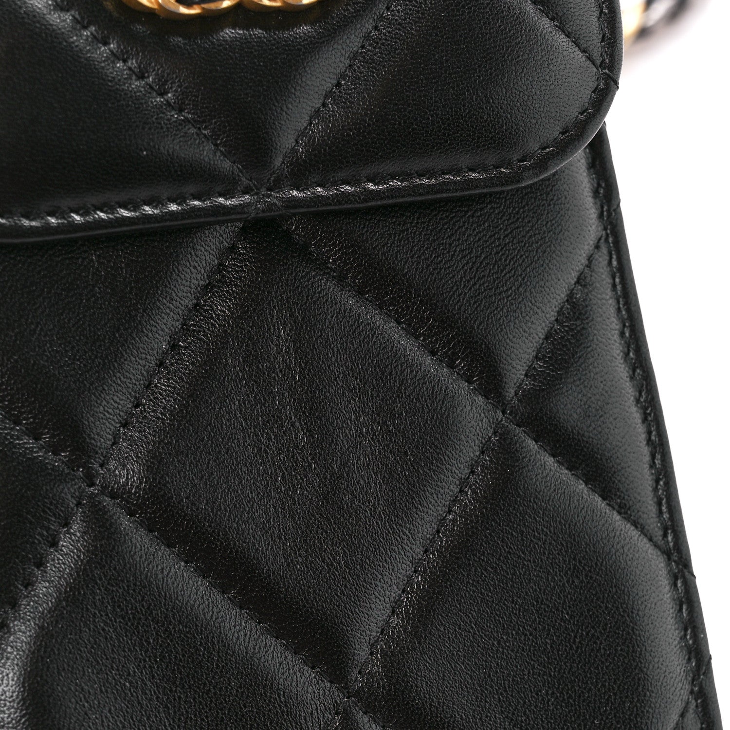 Chanel Lambskin Quilted Chanel 19 Phone Holder With Chain Black 12 of 15