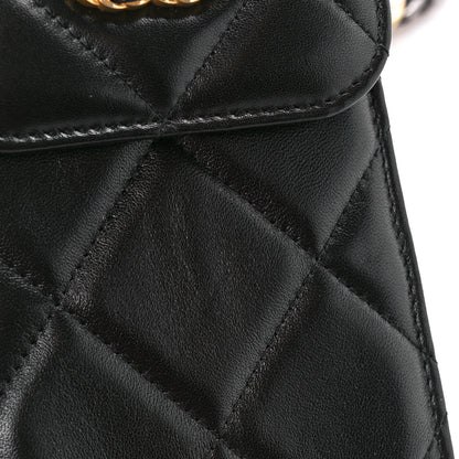 Chanel Lambskin Quilted Chanel 19 Phone Holder With Chain Black 12 of 15