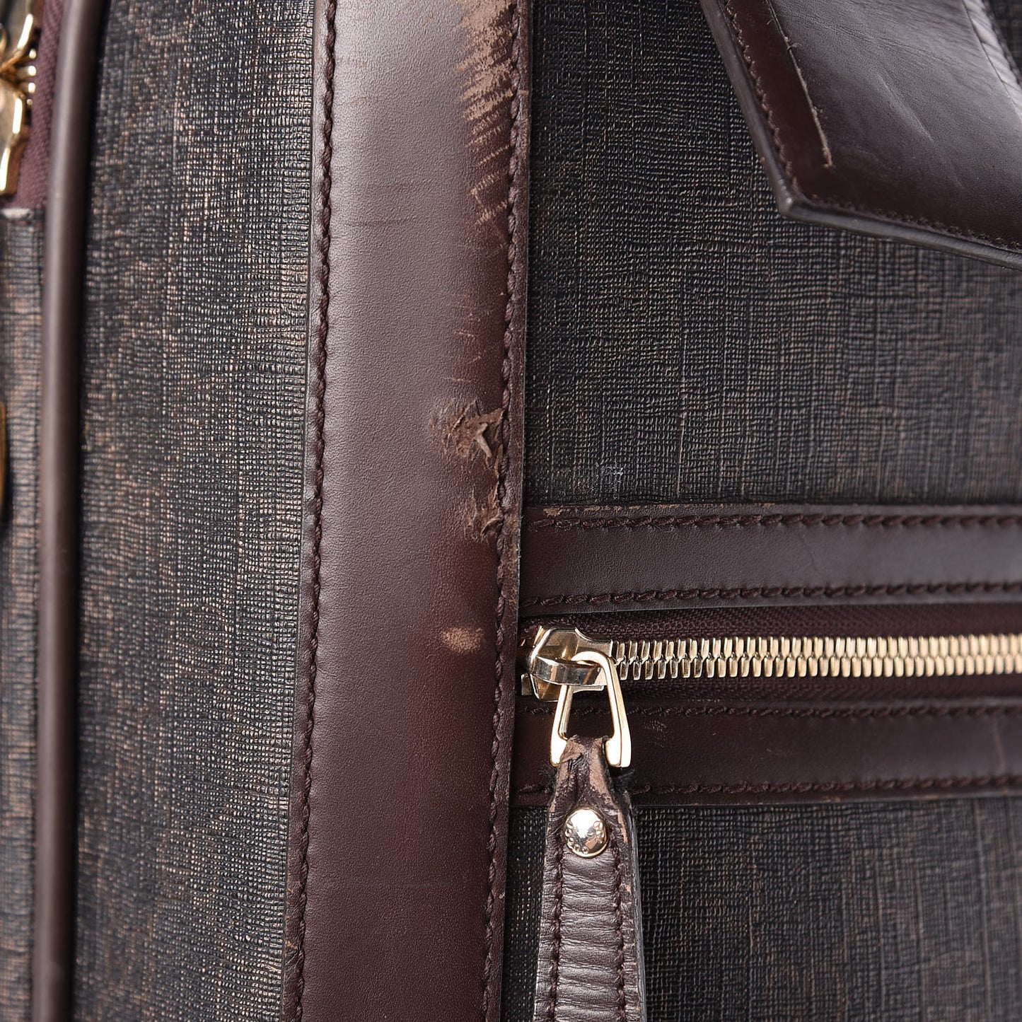 GG Supreme Monogram Four Wheel Carry On Suitcase Dark Brown