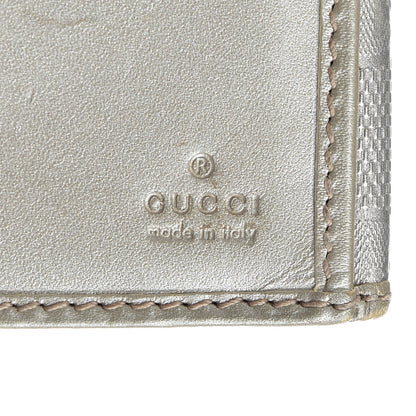 Gucci Imprime Monogram GG Pierce Continental Flap Wallet Silver 6 of 12