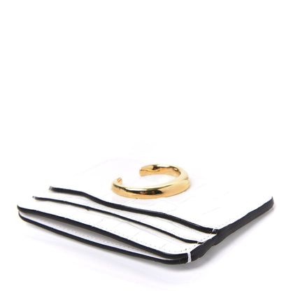 Chloe Crocodile Embossed Calfskin C Card Holder Brilliant White 7 of 8