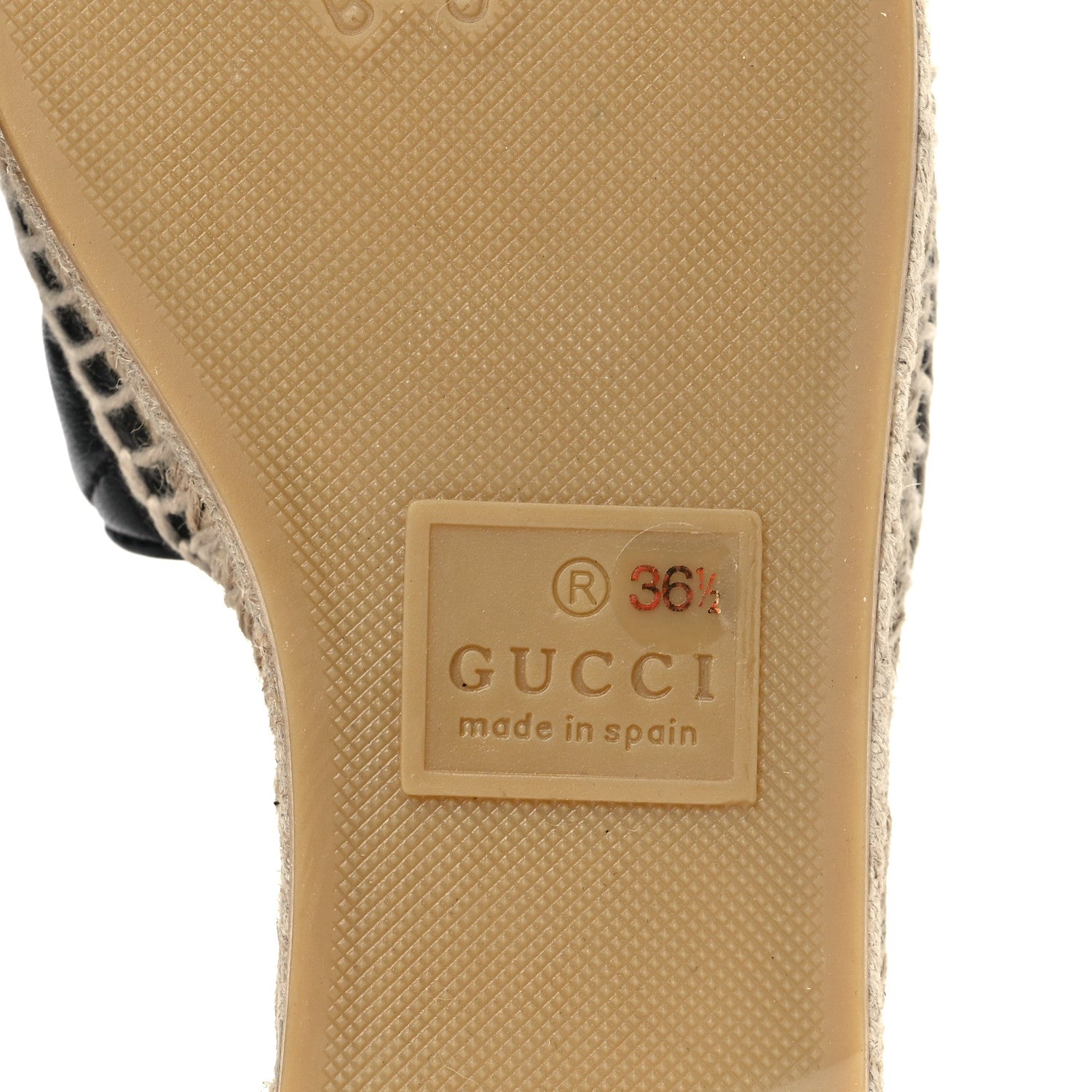 Gucci Nappa Matelasse GG Marmont Espadrille Slide Sandals 36.5 Black 4 of 9