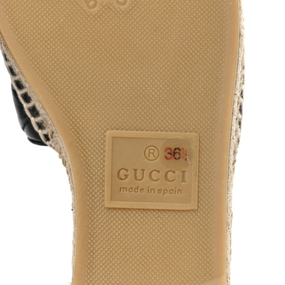 Gucci Nappa Matelasse GG Marmont Espadrille Slide Sandals 36.5 Black 4 of 9